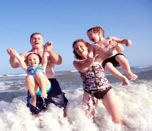 famiglia al mare